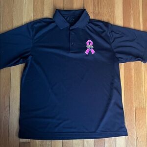 Jacksonville Jaguars Antigua Men's Black Polo with Breast Cancer Ribbon, Size M